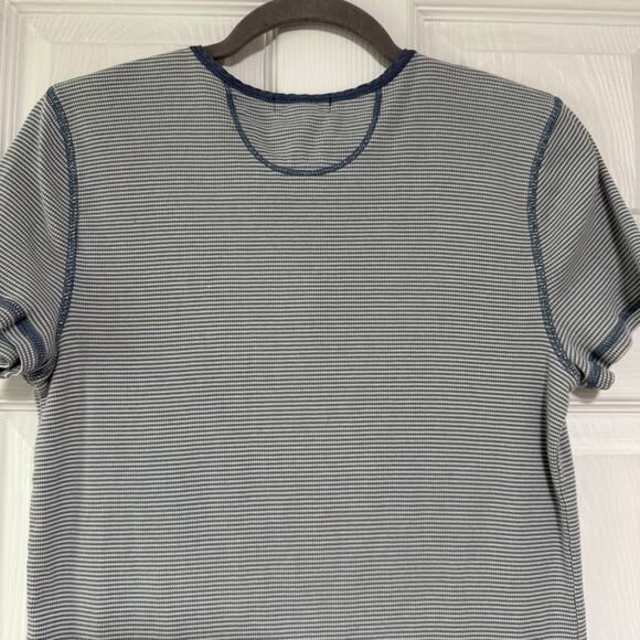 LRL Lauren Jeans Co. Women's Blue Cotton Striped 1/4 Zip Top Size Large - Picture 8 of 10